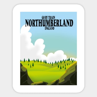 Northumberland england vacation poster. Sticker